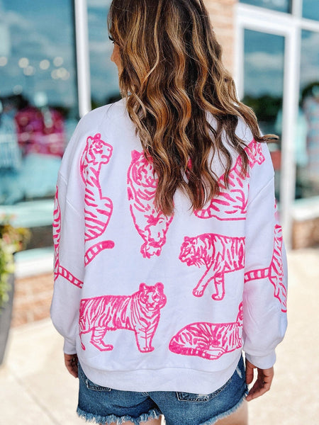 Fierce Pink Leopard Print Sweater