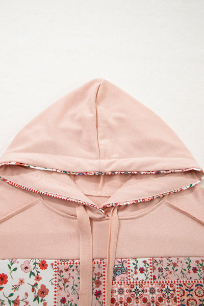 Cozy Women's Floral Patchwork Hoodie - Vibrant Casual Jacket with Relaxed Fit for Effortless Everyday Style