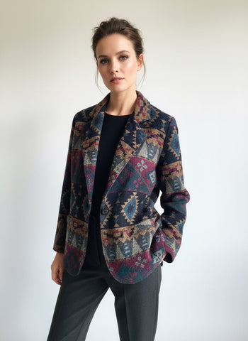 Vintage Vittoria Virini Southwestern Tapestry Blazer