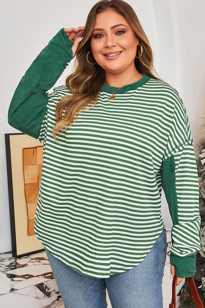 Stylish Women's Striped Long Sleeve Cotton Top - Casual Fit for Everyday Wear and Effortless Layering