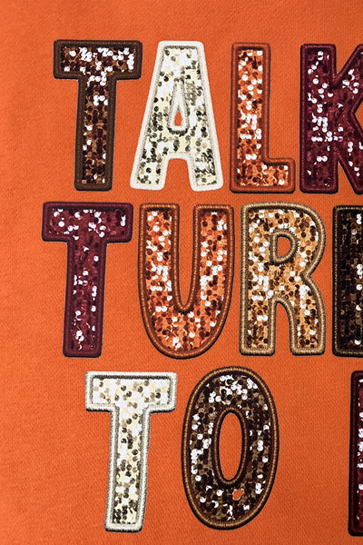 Women's Talk Turkey to Me Graphic Sweatshirt in Burnt Orange