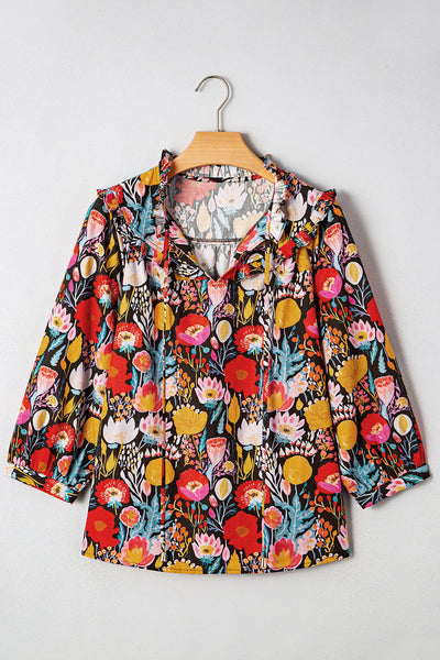 Elegant Women's 3/4 Puff Sleeve Blouse in Soft Pastel Hues - Flattering Fit Perfect for Casual and Dressy Events