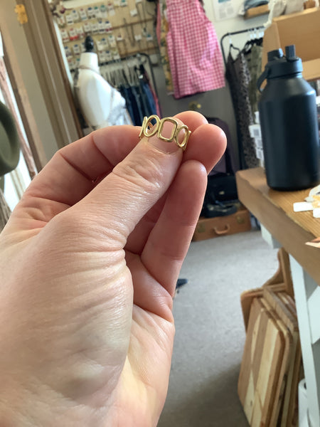 Circles+Rectangle 18k plated Gold Ring-Standout Boutique(Vancouver,BC)