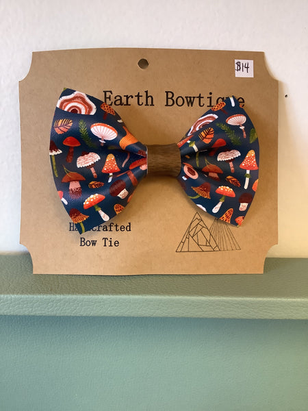 Raw Earth Bowtique Navy Mushroom Bow Tie