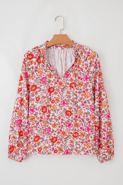 Elegant Floral Cotton Blouse for Women - Relaxed Fit, Perfect for Spring & Summer, Stylish and Comfortable