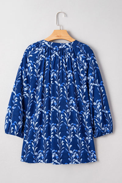 Elegant Floral Botanical Print Blouse for Women - Lightweight Relaxed Fit Top for Effortless Style