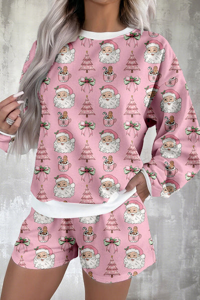 Cozy Women's Christmas Lounge Set - Festive Holiday Pajama Outfit in Red, Relaxed Fit with Soft Fabric