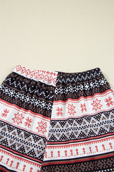 Cozy Women's Black Retro Christmas Pullover & Lounge Pants Set - Loose Fit Holiday Outfit for Festive Comfort