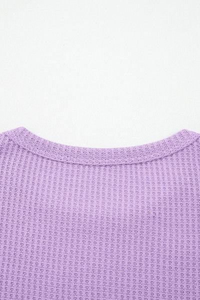 Soft Beige Women's Cozy Thermal Knit Long Sleeve Top - Casual Fit for All-Season Comfort and Effortless Style