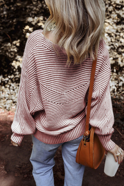 Chic Women's Soft Cotton Blend Striped Knit Sweater - Cozy Casual Style for Everyday Comfort and Versatility