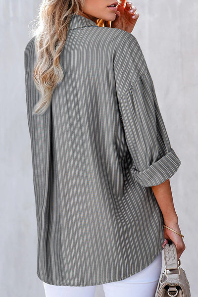 Trendy Black Striped Blouse for Women - Flattering Casual Top with Effortless Style and Comfortable Fit