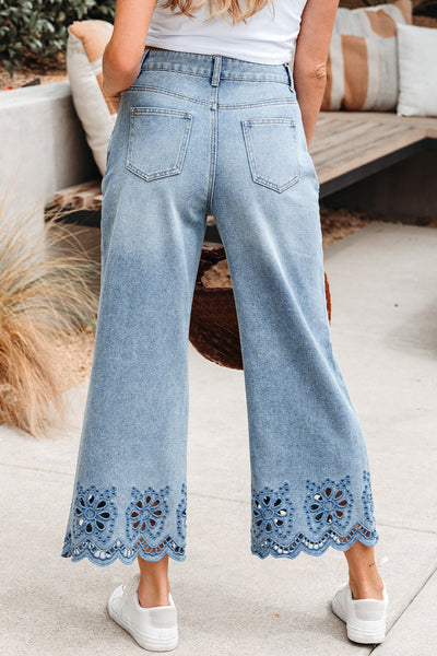 Chic High-Waisted Wide Leg Jeans for Women in Classic Blue - Comfortable Fit for Effortless Style and Everyday Wear