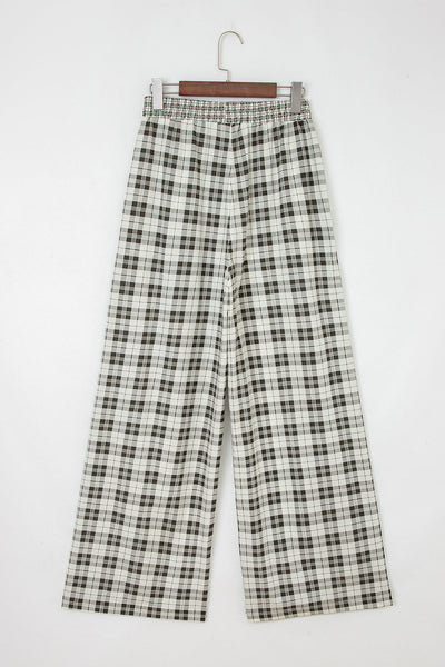 Trendy Women's Plaid Wide Leg Pants in Vibrant Colors - Flattering Fit for Chic Casual & Office Style