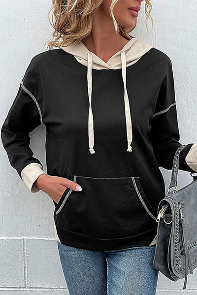 Stylish Women's Color Block Sweatshirt - Soft Casual Top with Comfortable Fit for Everyday Style and Relaxed Outfits