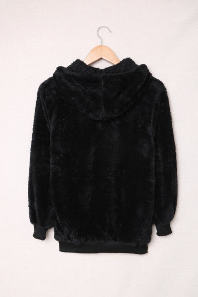 Stylish Women's Cozy Black Hoodie - Warm Pullover with Relaxed Fit for Casual Everyday Comfort