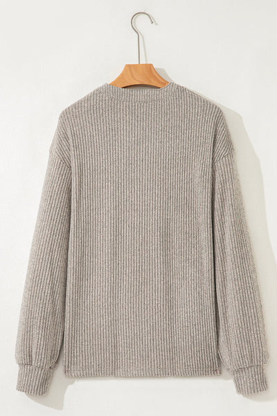 Women's Stylish Women's Long Sleeve Henley Knit Top in Soft Cotton - Casual Everyday Shirt for Effortless Chic Comfort