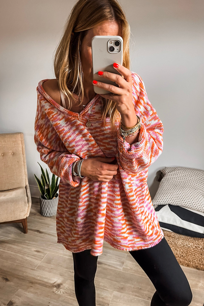 Cozy Oversized Women's Abstract Print Sweater - Trendy Knit for Casual Chic Style and Ultimate Comfort