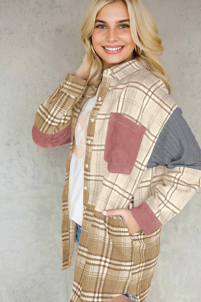 Camo Corduroy Jacket with Retro Lapel