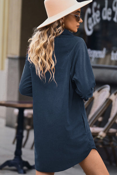 Rust Corduroy Shirt Dress for Women - Casual Fit with Pockets for Effortless Style and Everyday Comfort