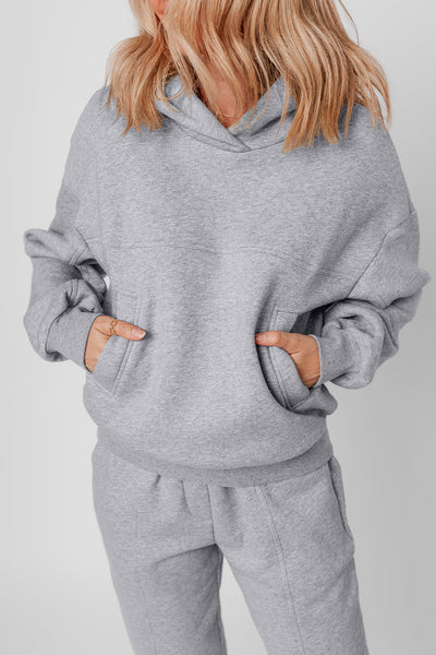 Women's Heather Gray Seam-Detail Hoodie and Joggers Set with practical styling and dependable silhouette control.