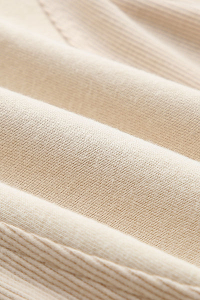 Women's Apricot Cotton-Blend Oversized Half-Zip Pullover