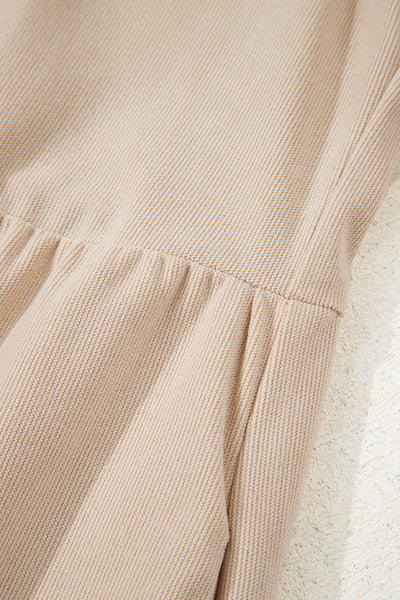 Stylish Women's Warm Tan Corduroy Mini Dress - Comfortable Fit for Casual Outings and Fall Gatherings