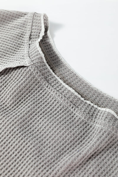 Cozy Fit Textured Knit Long Sleeve Top for Women - Stylish Layering Essential for Casual Outings in Soft Fabric