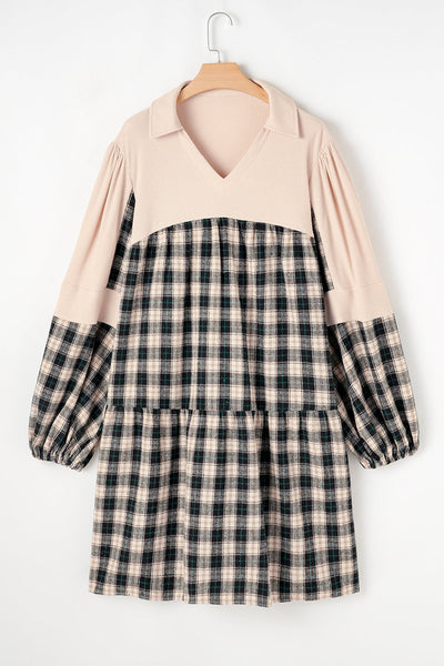 Plus Size Women's Casual Plaid Dress - Chic Short Sleeve Style for Everyday Comfort and Effortless Fashion