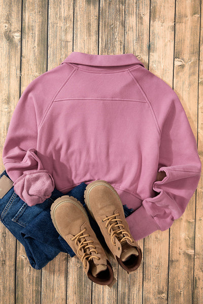 Cozy Women's Phalaenopsis Fleece-Lined Zip-Up Sweatshirt with Stand Collar & Thumbhole Sleeves for Effortless Style
