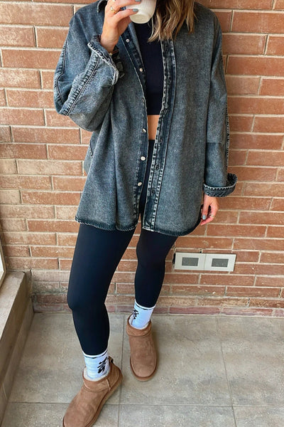 Women's Real Teal Contrast Panel Boyfriend Denim Jacket with Patchwork Design - Trendy and Comfortable Fit