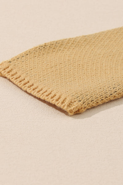 Cozy Camel Cheetah Print Round Neck Sweater
