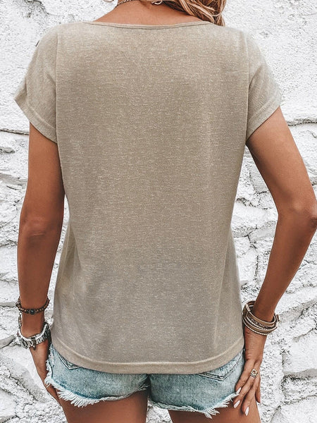 Western Cowboy RODEO Smoke Gray Graphic Batwing Sleeve T-Shirt