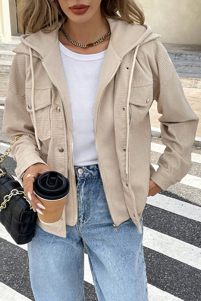 Olive Green Textured Casual Jacket for Women - Lightweight Layering Piece for Everyday Style and Chic Looks