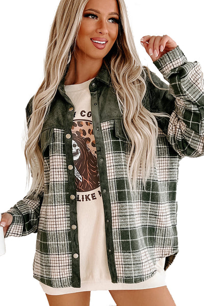 Casual Plaid Corduroy Jacket