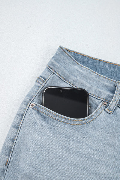 Classic Blue Distressed Skinny Jeans for Women - Trendy, Comfortable Everyday Style with a Flattering Fit
