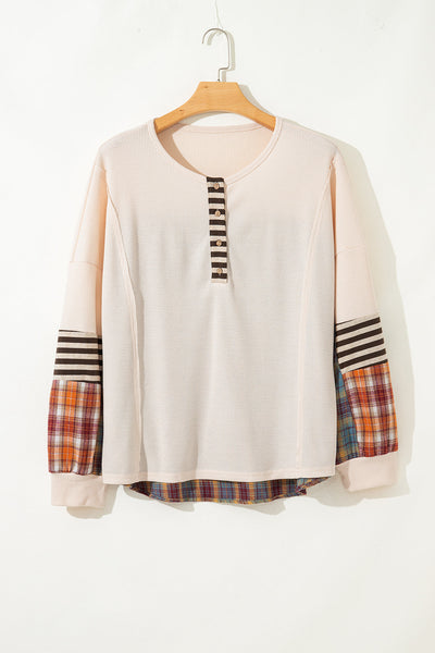 Plus Size Women's Cozy Heather Grey Waffle Knit Top - Relaxed Fit, Long Sleeve, Ideal for Layering and Comfort
