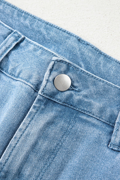 High-Waisted Wide Leg Jeans for Women - Relaxed Fit Classic Blue Denim, Trendy Casual Style for Everyday Fashion