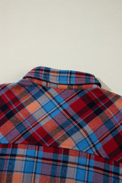Casual Women's Vintage Red Plaid Shirt - Loose Fit, Stylish Design, Perfect for Everyday Outings and Relaxed Looks