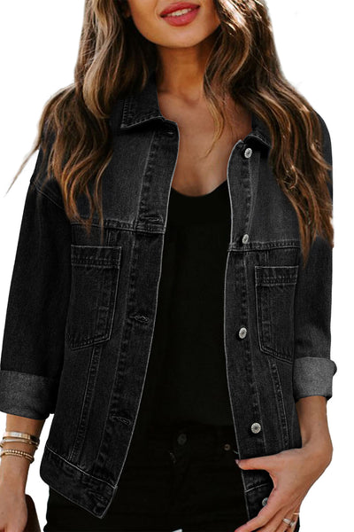 Classic Open-Front Long Sleeve Solid Lapel Casual Blazer