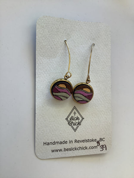 Purple Sunset Gold Dangle Earrings - Sick Chick