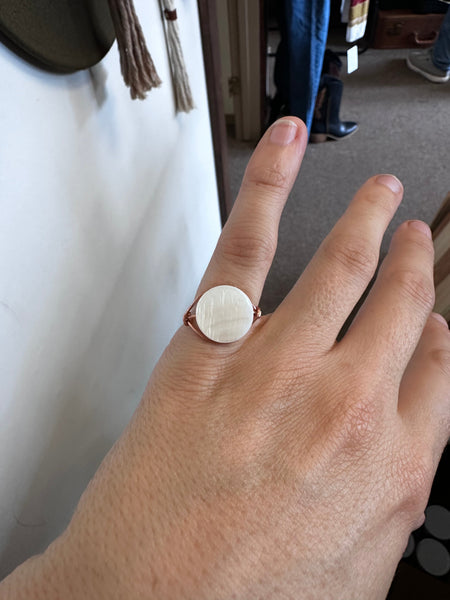 Copper Wire White Howlite Calm Ring