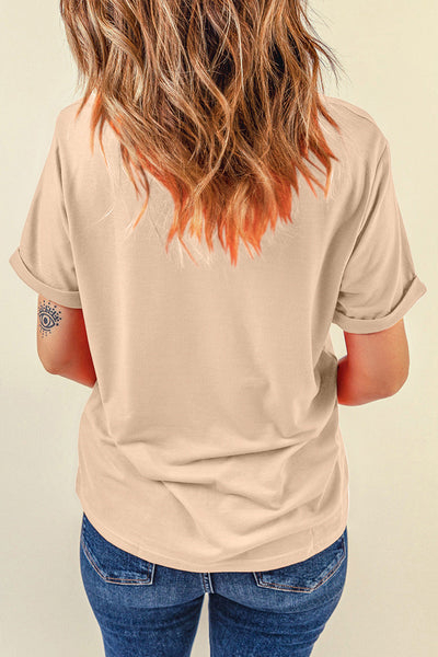 Khaki Sequin Embellished Western Boots & Graphic Tee Combo