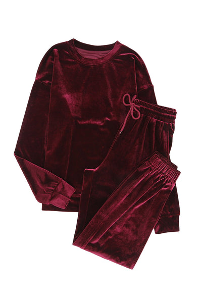 Velvet Red Lounge Set with Fiery Vibe