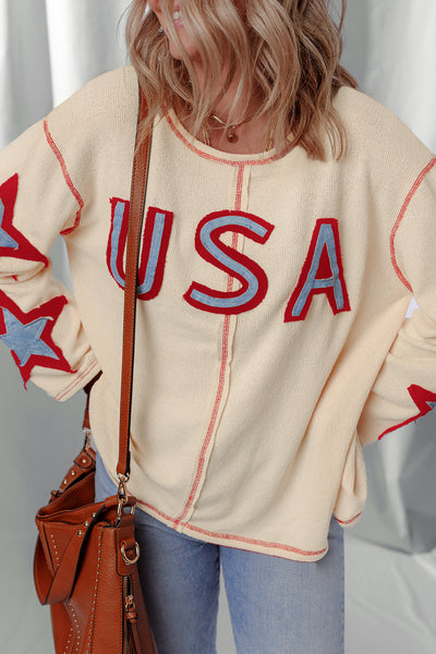 Trendy Women's Long Sleeve Exposed Seam Top in Soft Cotton - Comfortable Casual Style for Effortless Everyday Looks
