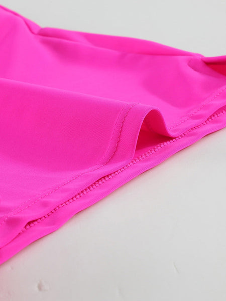 Women's Sunrise Neon Pink Swim Boardshorts with Drawstring