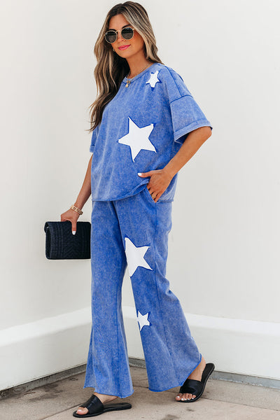 Stylish Women's Blue Pants Set - Versatile Casual or Office Outfit with Comfortable Fit and Modern Design