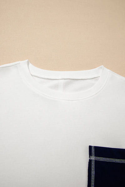 Women's Relaxed Color Block Sweatshirt with Exposed Seams