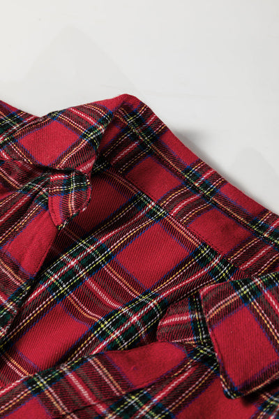 Stylish Women's Red Plaid Mini Dress - Casual Fit with Trendy Details for Effortless Everyday Style