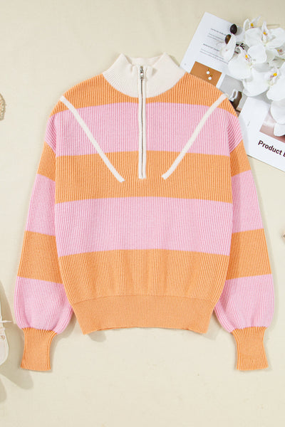 Stylish Women's Soft Knit Colorblock Sweater - Casual Fit for Cozy Fall Layering and Effortless Everyday Wear