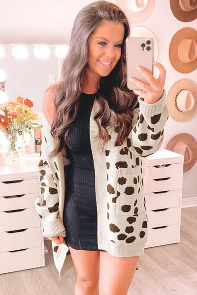 Stylish Women's Leopard Print Open Front Cardigan - Cozy Layer for Casual or Chic Looks, Perfect for Layering